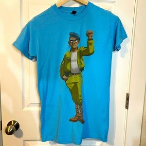 Tultex blue cotton graphic tee w/ Russell Hobbs from Gorillaz unisex sz S